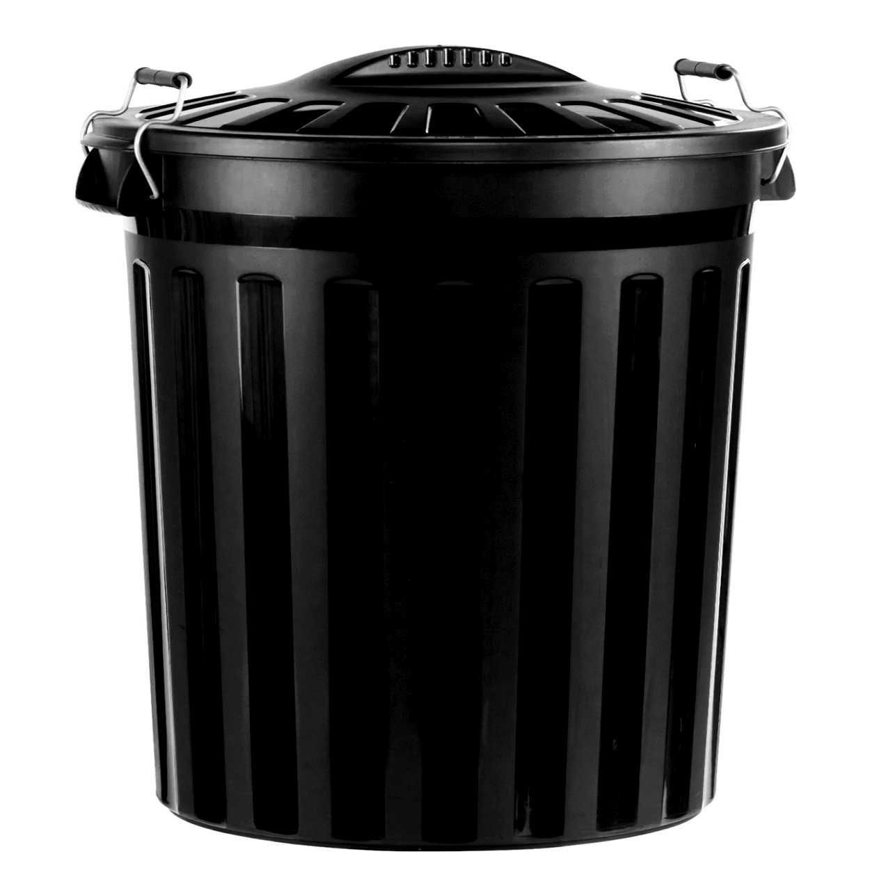 BLACK DUSTBIN WITH CLIP LID