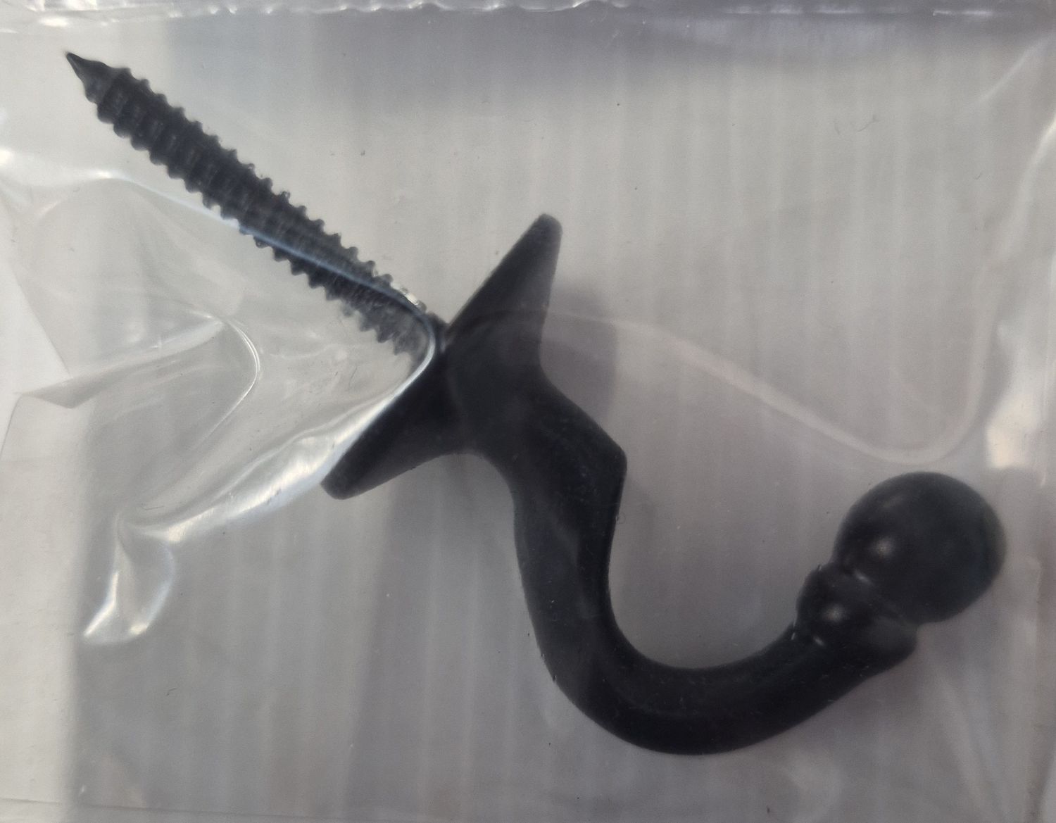 (x1)BLACK BALL END TIEBACK HOOK