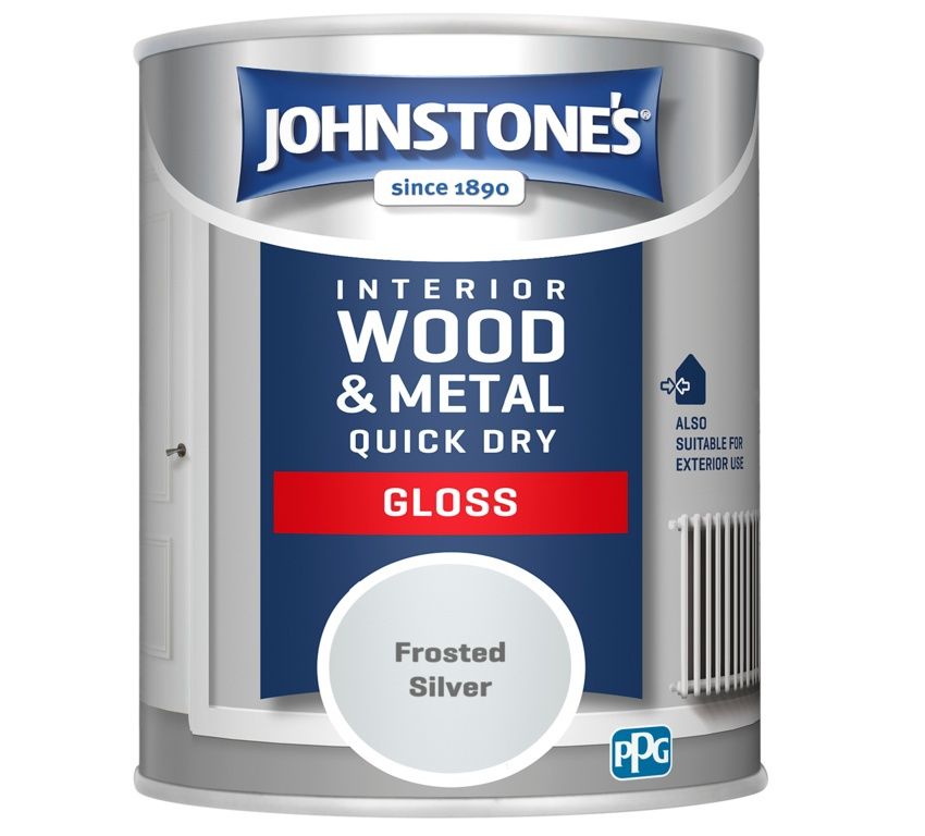 JOHNSTONES  QUICK DRY GLOSS FROSTED SILVER 750ML