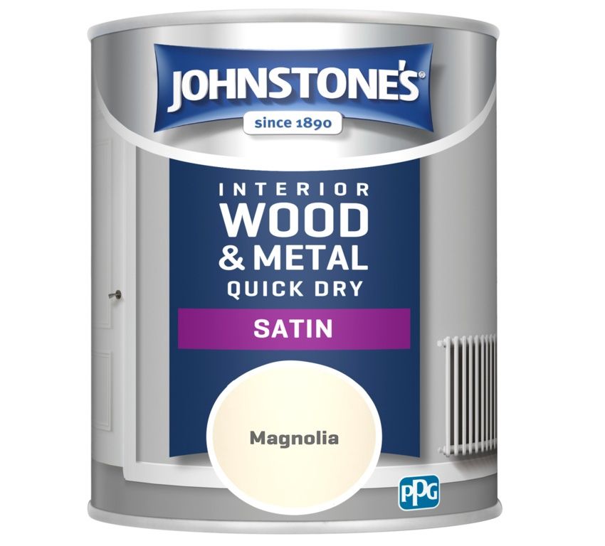JOHNSTONES  QUICK DRY SATIN MAGNOLIA 750ML