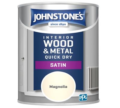JOHNSTONES  QUICK DRY SATIN MAGNOLIA 750ML