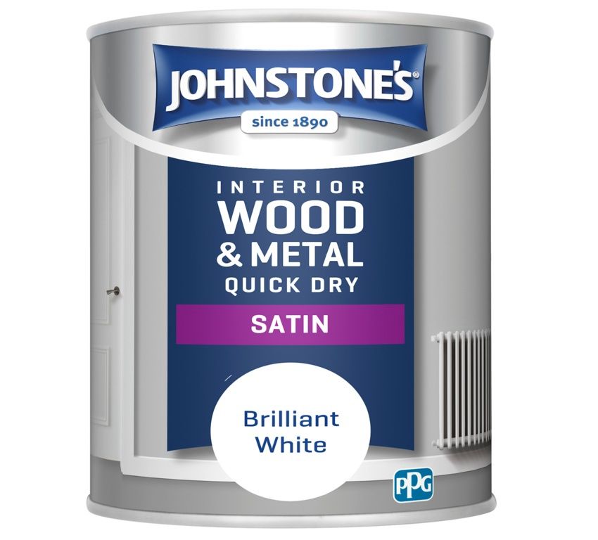 JOHNSTONES  QUICK DRY SATIN PURE BRILLIANT WHITE 750ML
