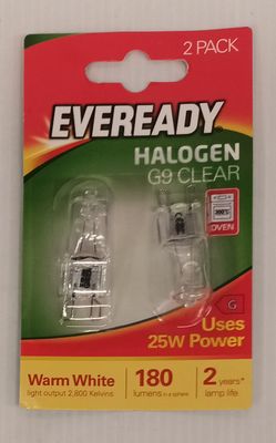 HALOGEN G9 25W X 2 PACK