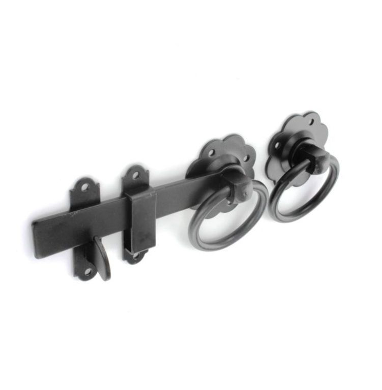 RING GATE LATCH BLACK 150MM