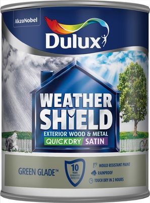 DULUX WEATHERSHIELD EXTERIOR  SATIN GREEN GLADE 750ML
