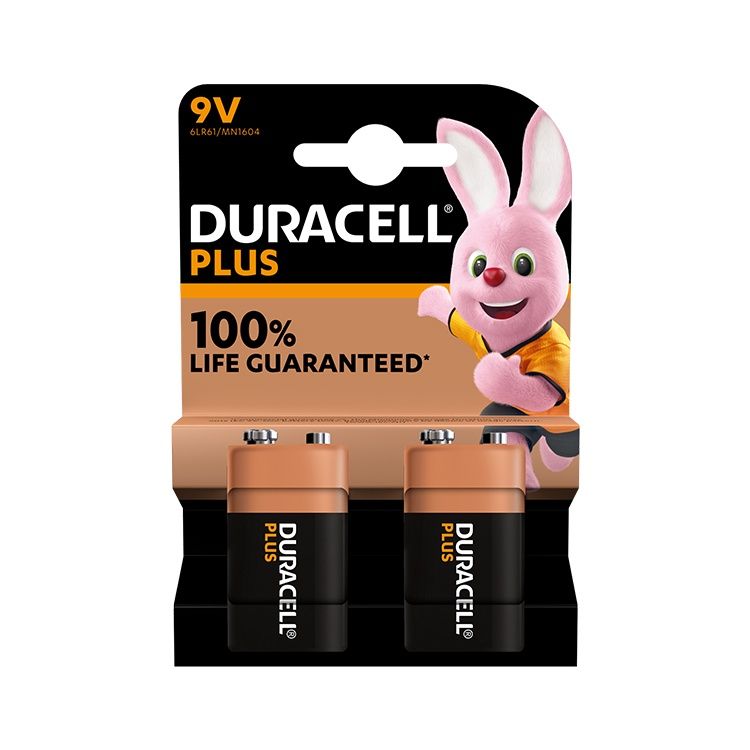 DURACELL 9V BATTERY X  2 PACK