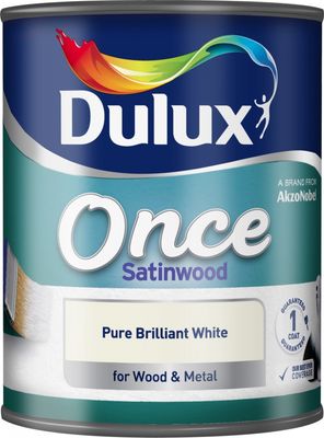 DULUX ONCE SATINWOOD PBW 750ML