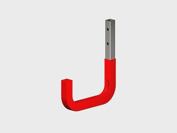 WALL HOOK 115MMM STEEL WITH RED VINYL