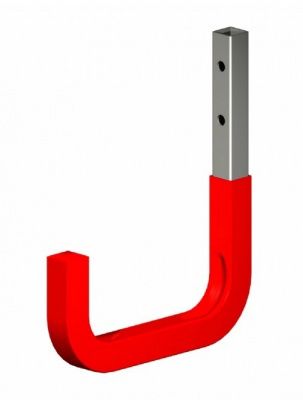 WALL HOOK 80MM STEEL WITH RED VINYL
