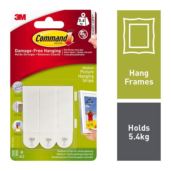 COMMAND MEDIUM PICTURE HANGING STRIPS VALUE PACK 17204-4PK