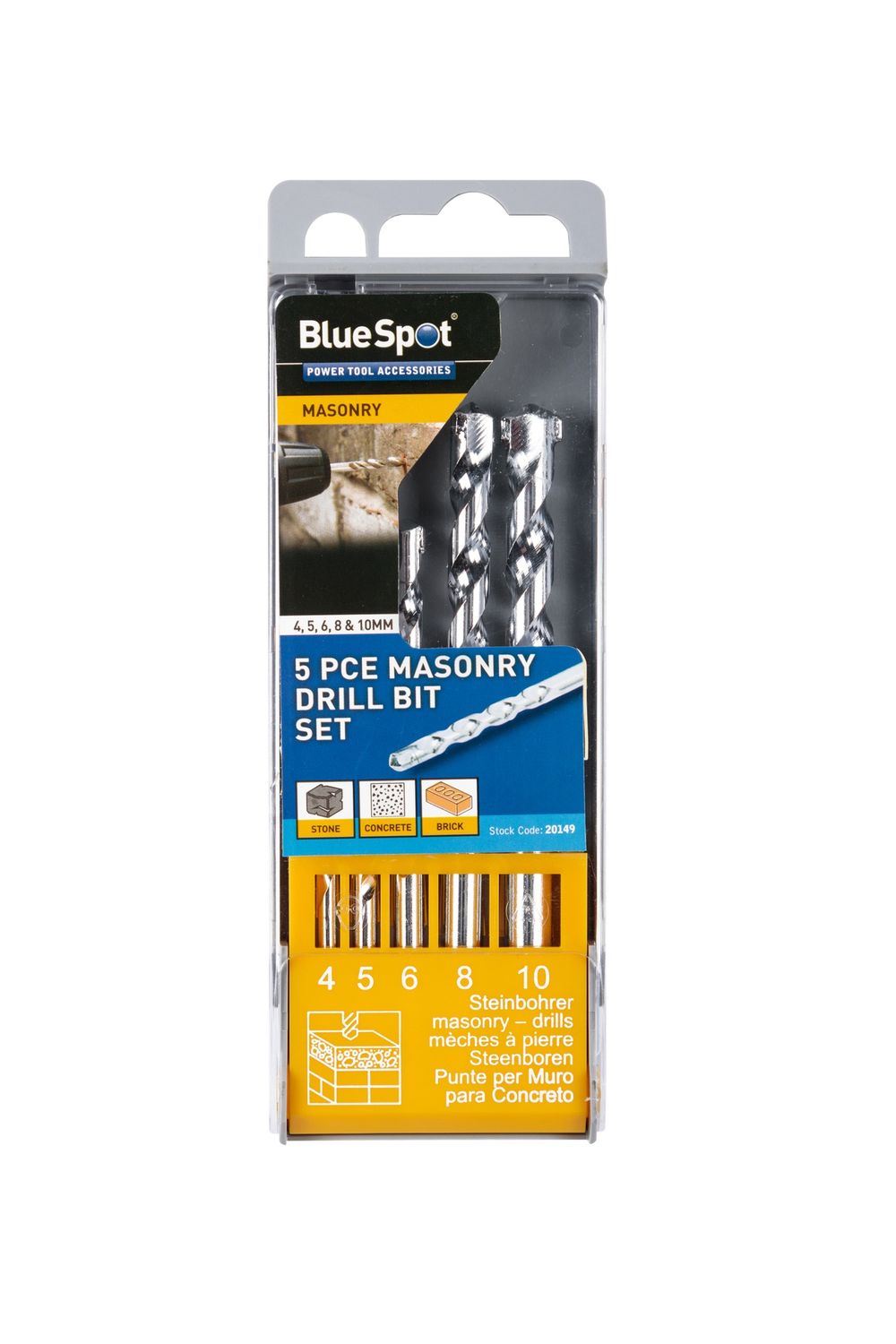 5 PIECE MASONRY DRILL BIT SET