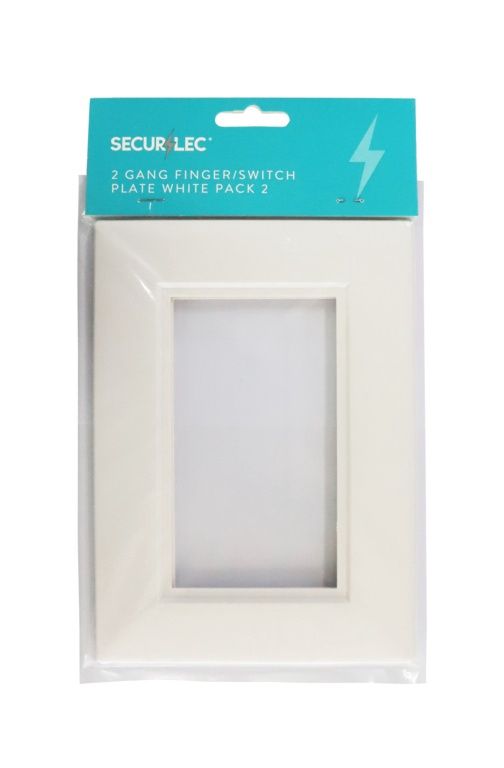 SECURLEC 2 GANG FINGER/SWITCH PLATE