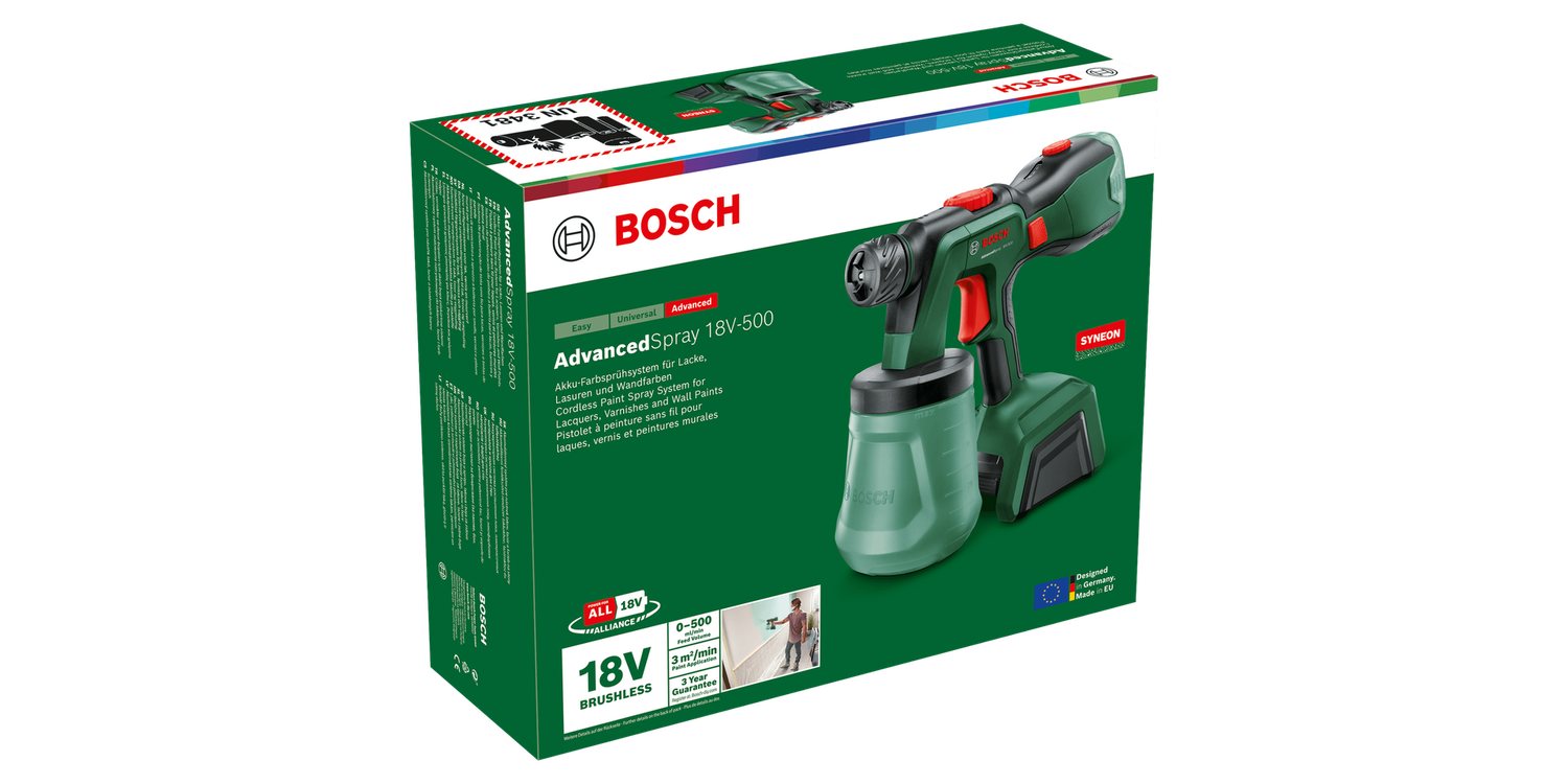BOSCH ADVANCEDSPRAY CORDLESS PAINT SPRAY SYSTEM 18V-500