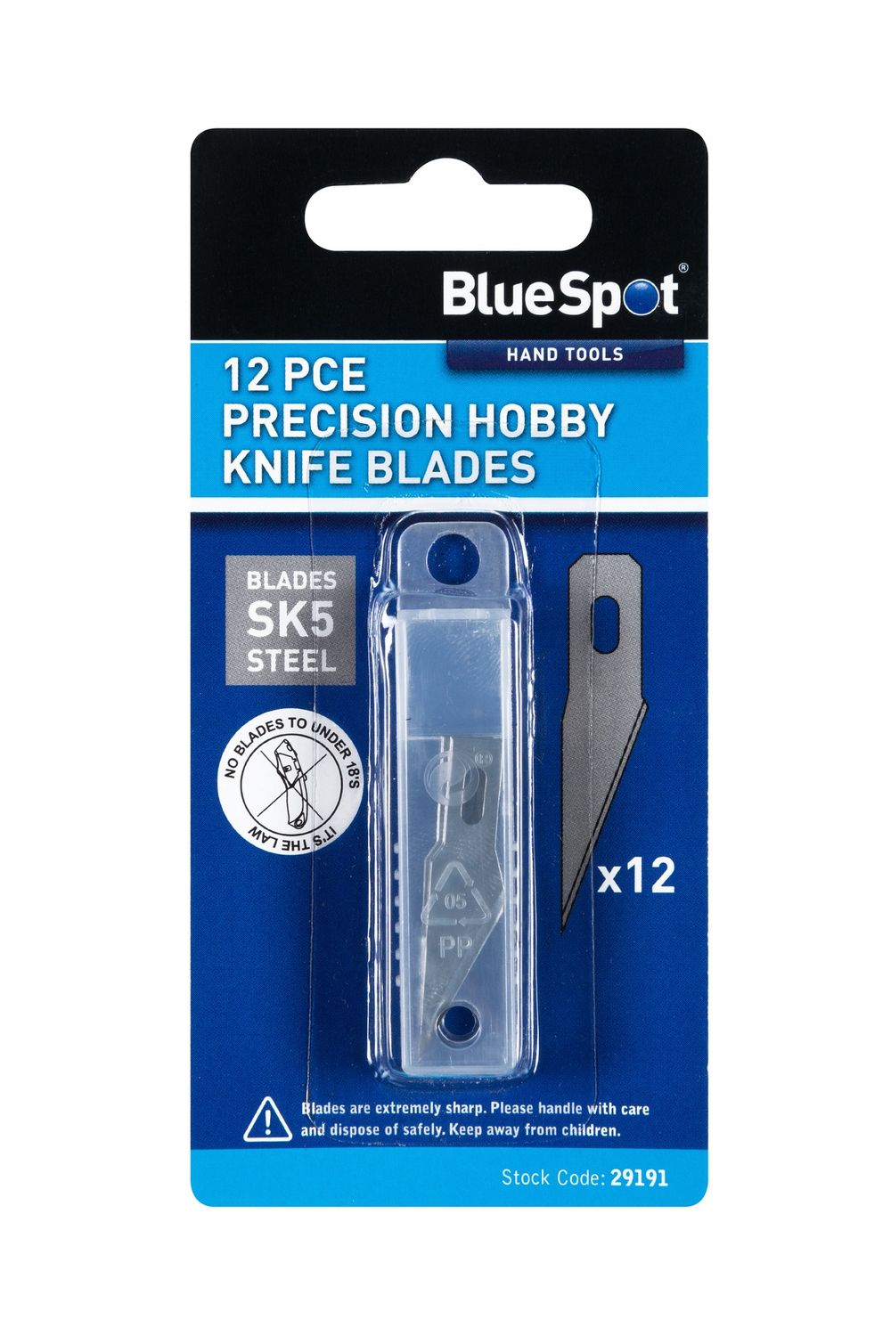 HOBBY KNIFE BLADES 12PCE
