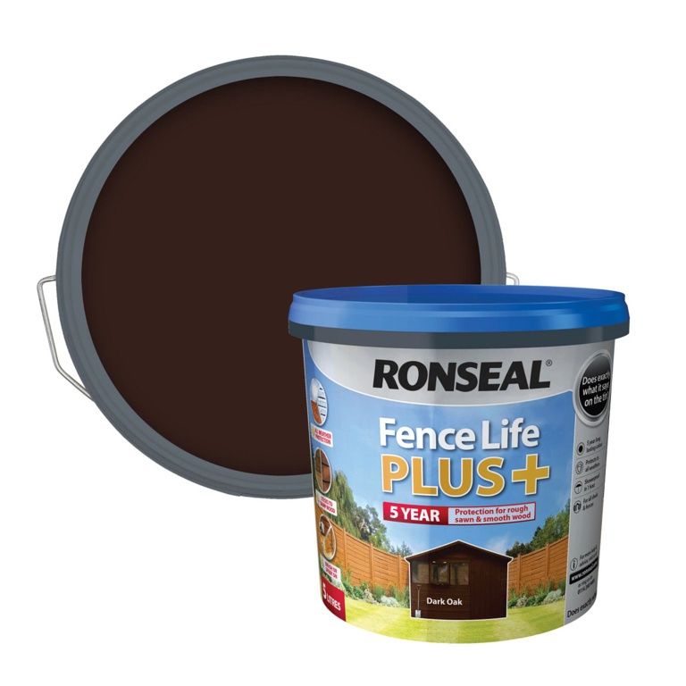 Ronseal fence life plus dark oak 5L