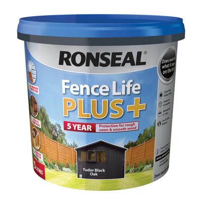 Ronseal fence life plus tudor black oak 5 litres