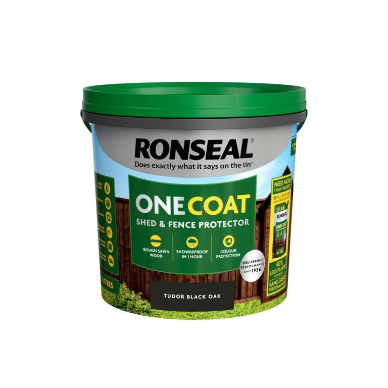 One Coat shed &amp; fence protector tudor black oak 5L