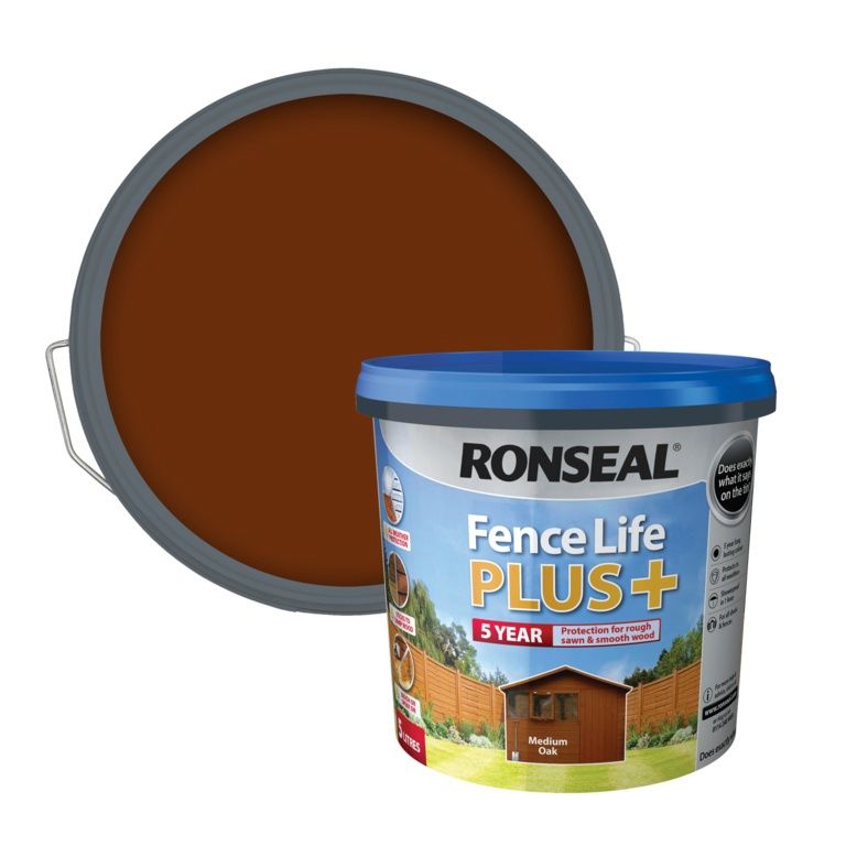Ronseal fence life plus medium oak 5L
