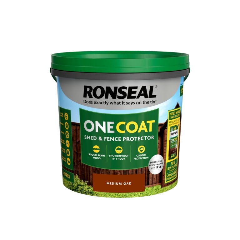 RONSEAL ONE COAT SHED AND FENCE PROTECTOR  MEDIUM OAK 5L