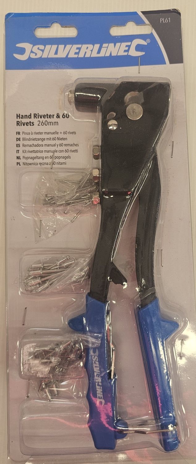 SILVERLINE HAND RIVETER &amp; 60 RIVETS