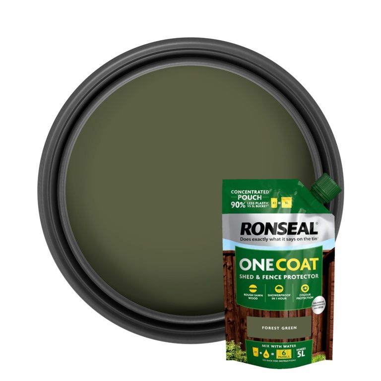 ONE COAT SHED &amp; FENCE POUCH FOREST GREEN 950ML
