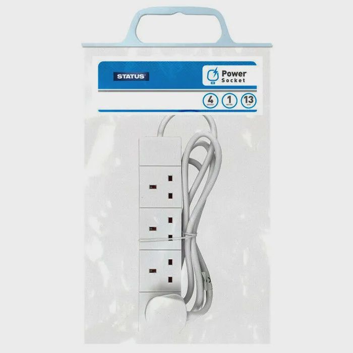 4 SOCKET 1 METRE EXTENSION LEAD