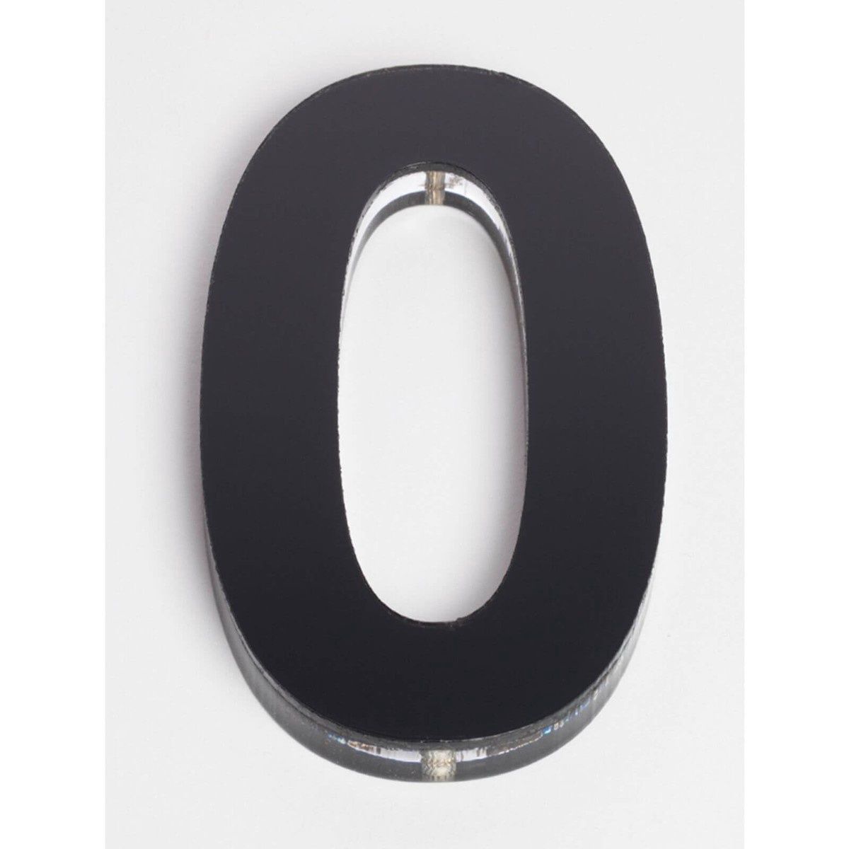 BLACK ACRYLIC NUMERAL 0 120MM