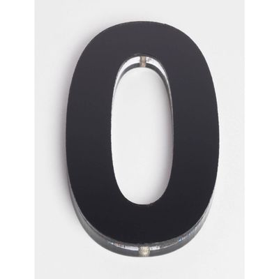 Black Acrylic Numeral 0 120mm