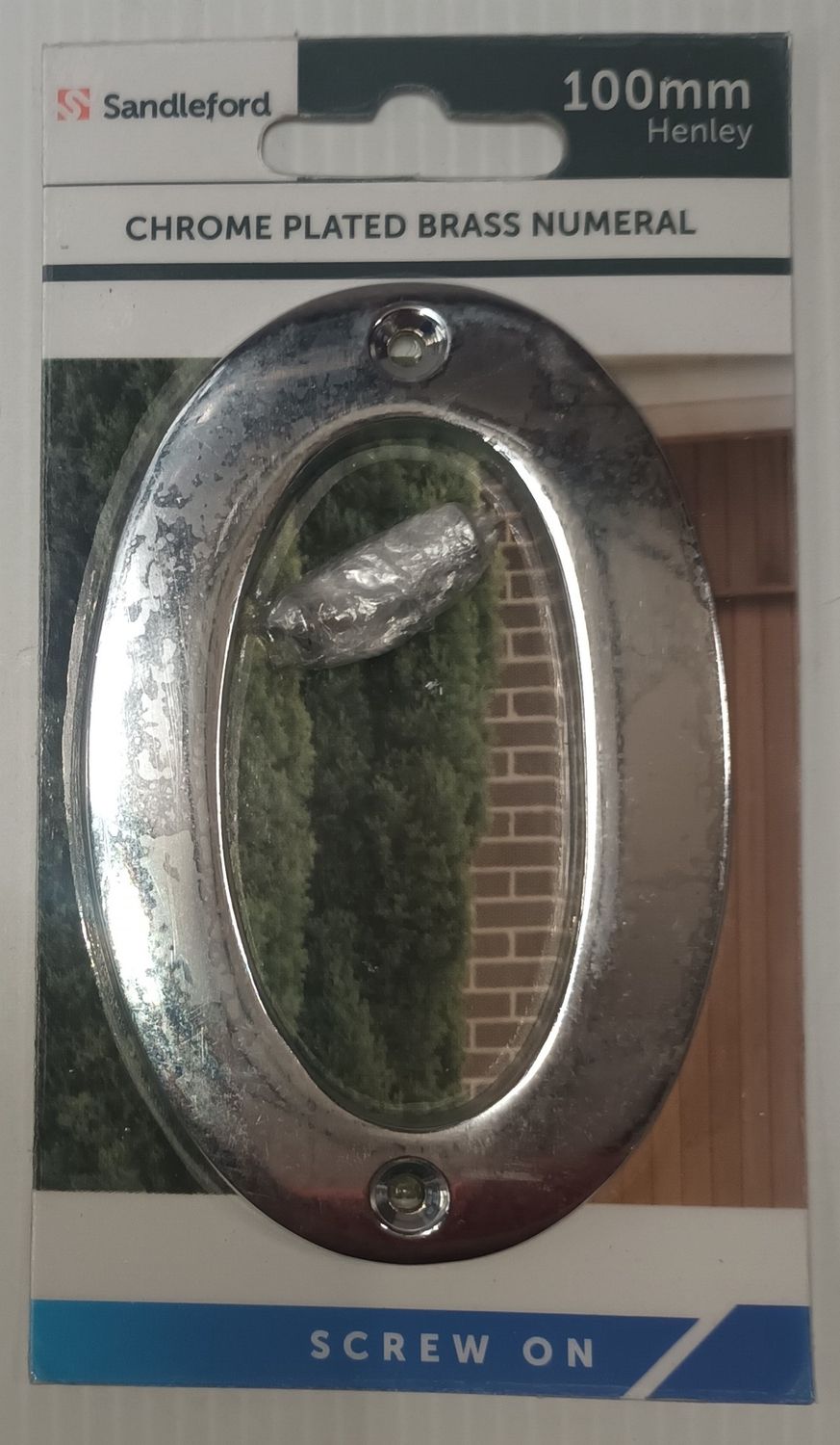 Chrome Plated Brass Numeral 0 100mm