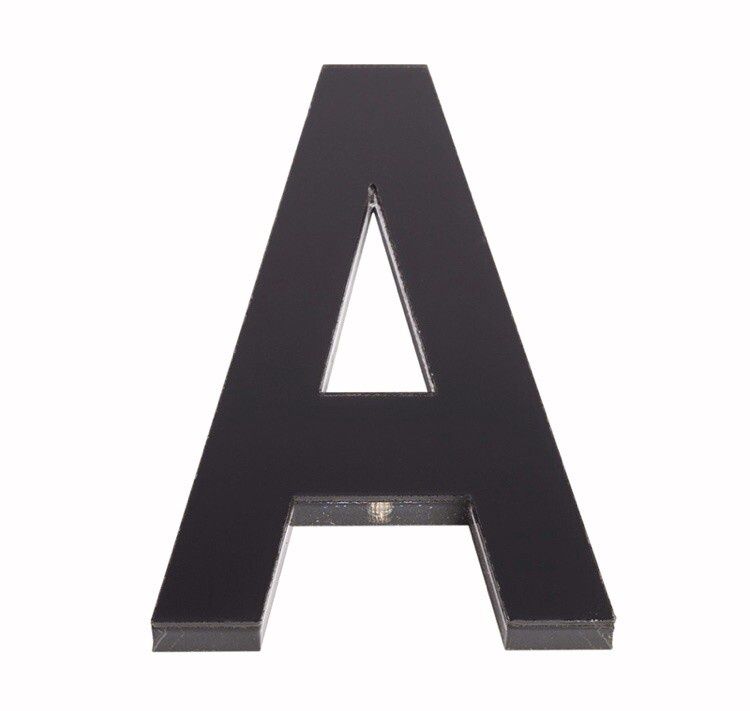 BLACK ACRYLIC LETTER A 120MM