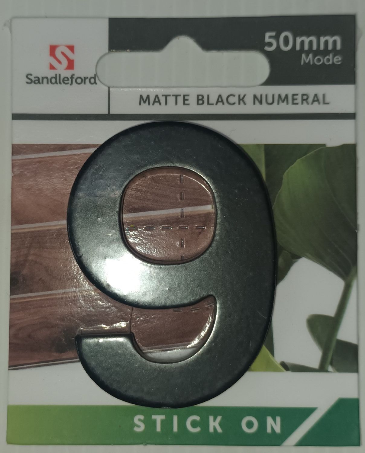 Matt Black Numeral 9  50mm