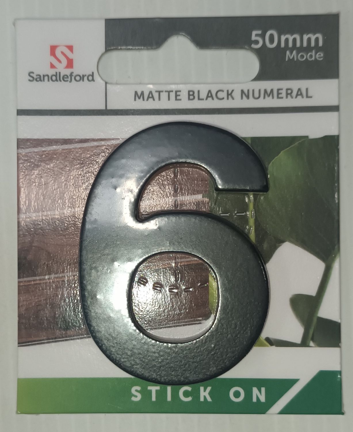 Matte Black Numeral 6 50mm