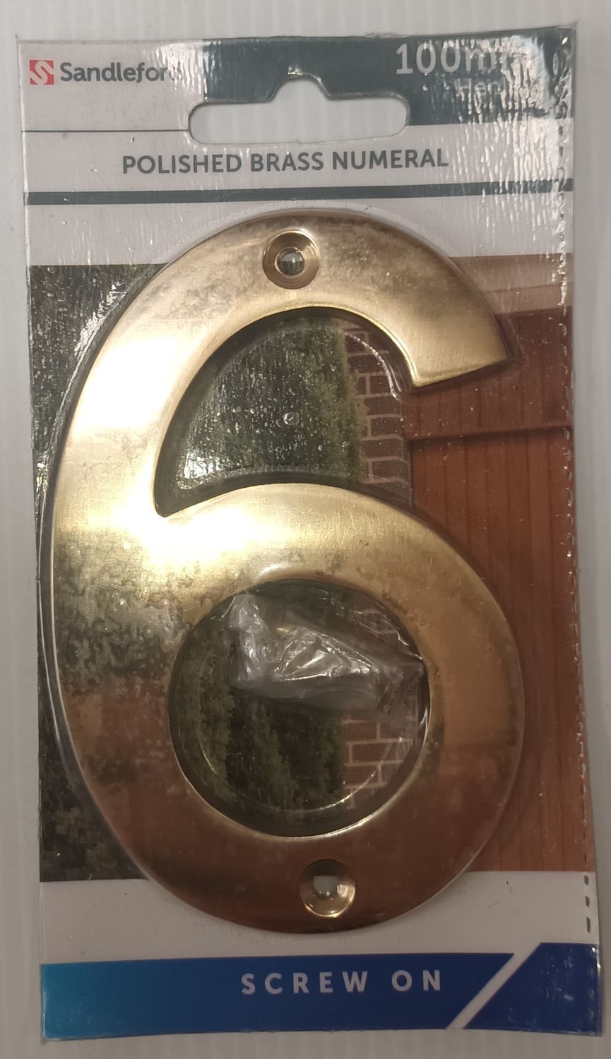 POLISHED BRASS NUMERAL No.6