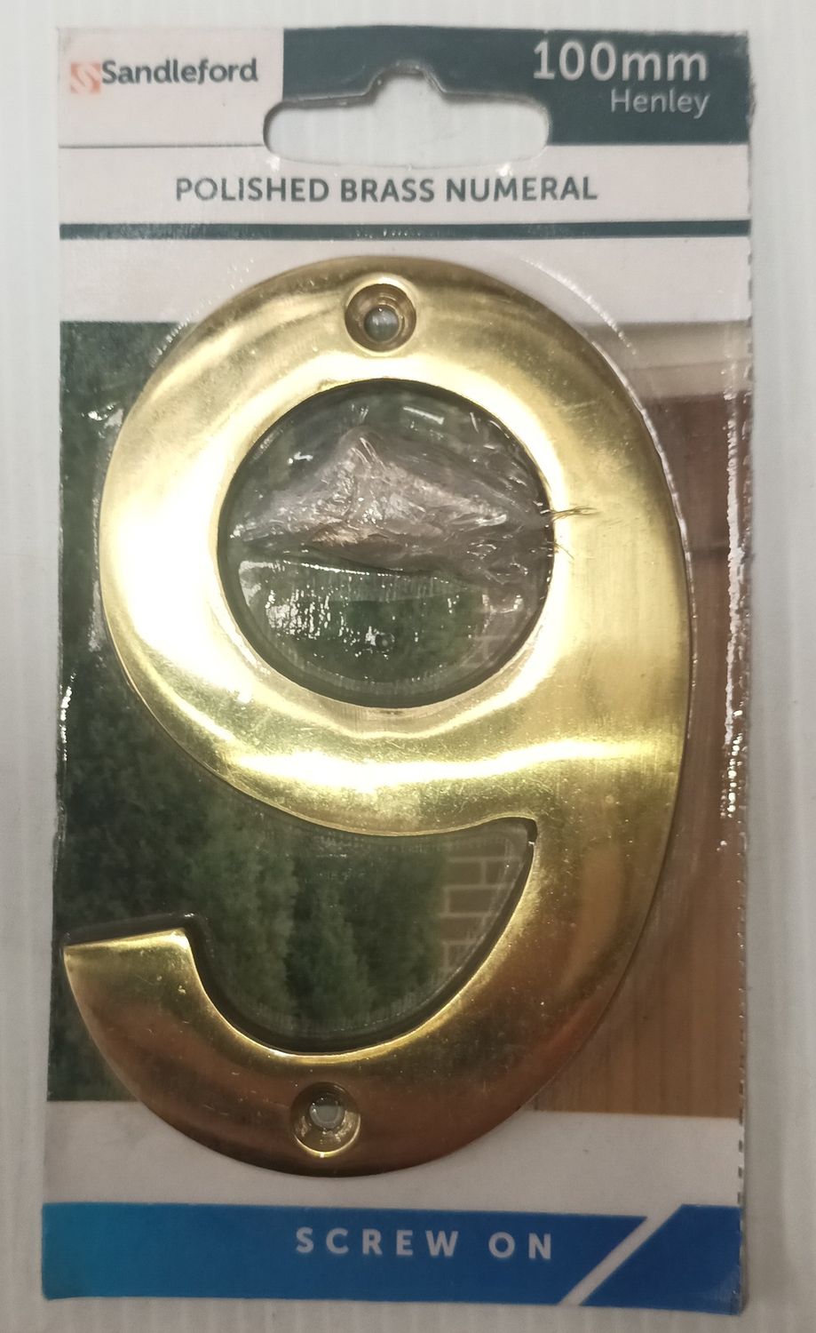 POLISHED BRASS NUMERAL No.9