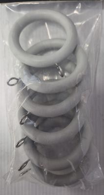 CURTAIN POLE RINGS X 6 GREY