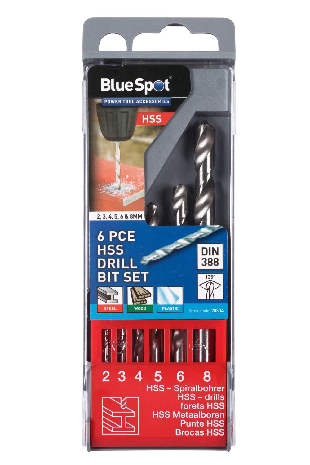 DRILL BIT SET HSS 6 PIECE