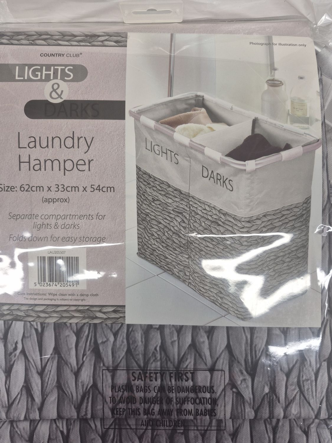 LIGHTS AND DARKS LAUNDRY HAMPER