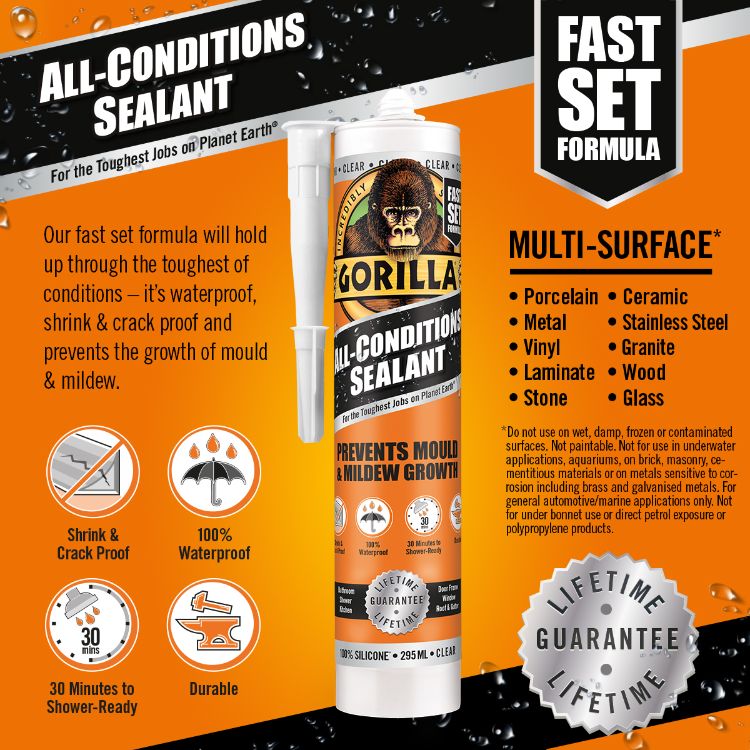 GORILLA SEALANT WHITE 295ML