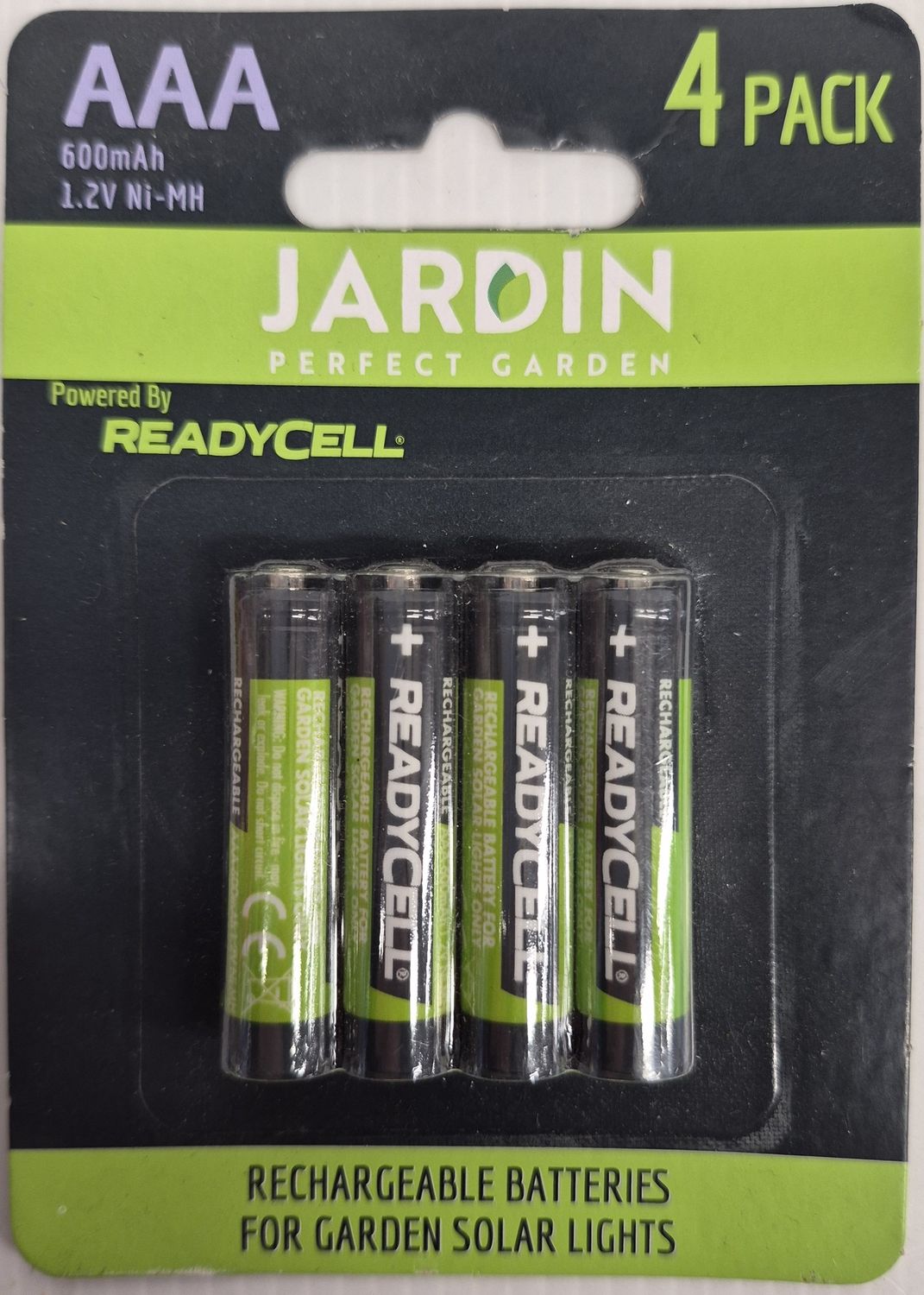 RECHARGEABLE SOLAR BATTERY  AAA 4PK