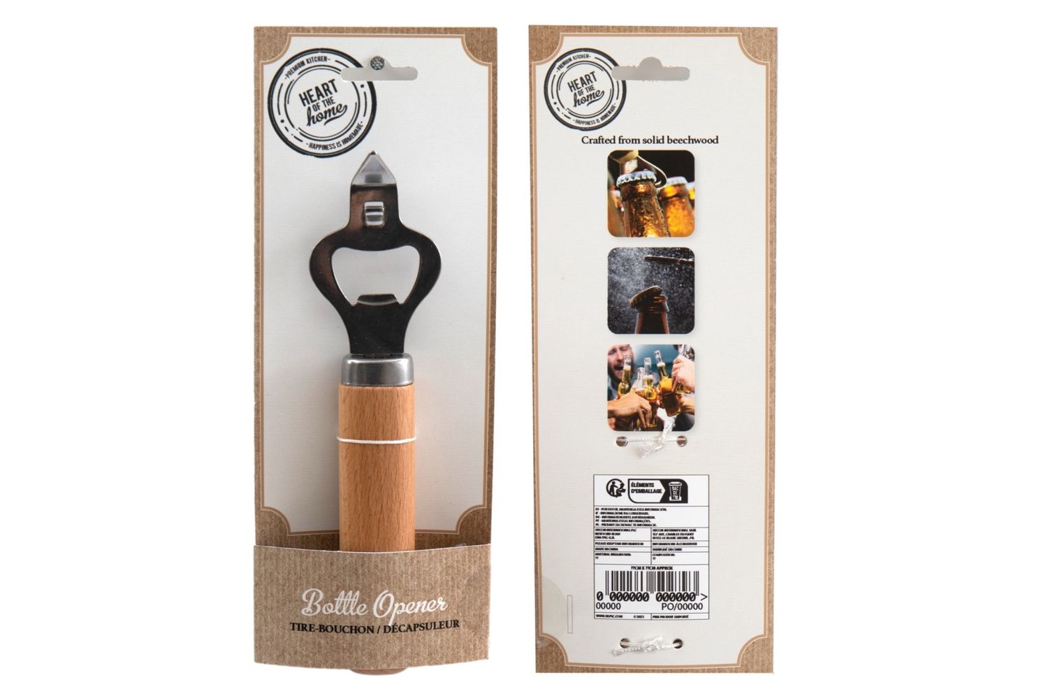 BOTTLE OPENER WOODEN HANDLE