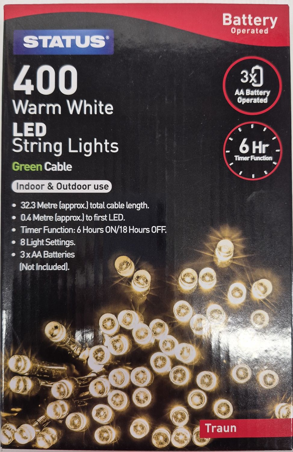 LED STRING LIGHTS WARM WHITE 400