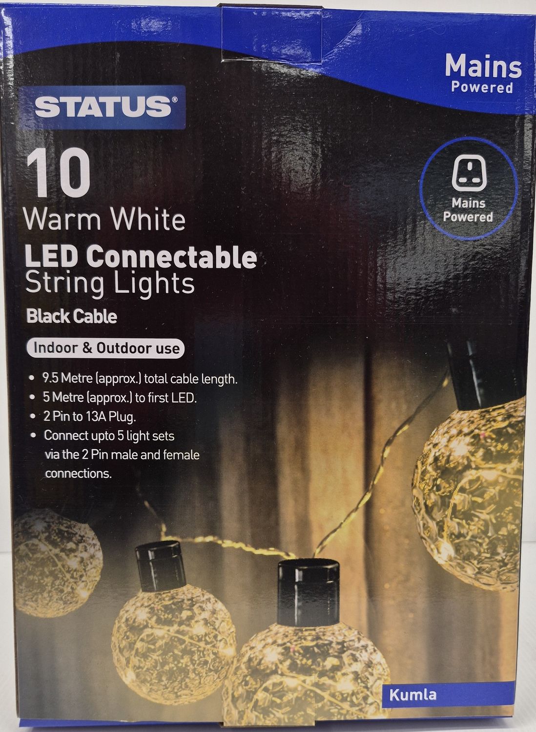 STRING LIGHTS WARM WHITE LED CONNECTABLE X 10