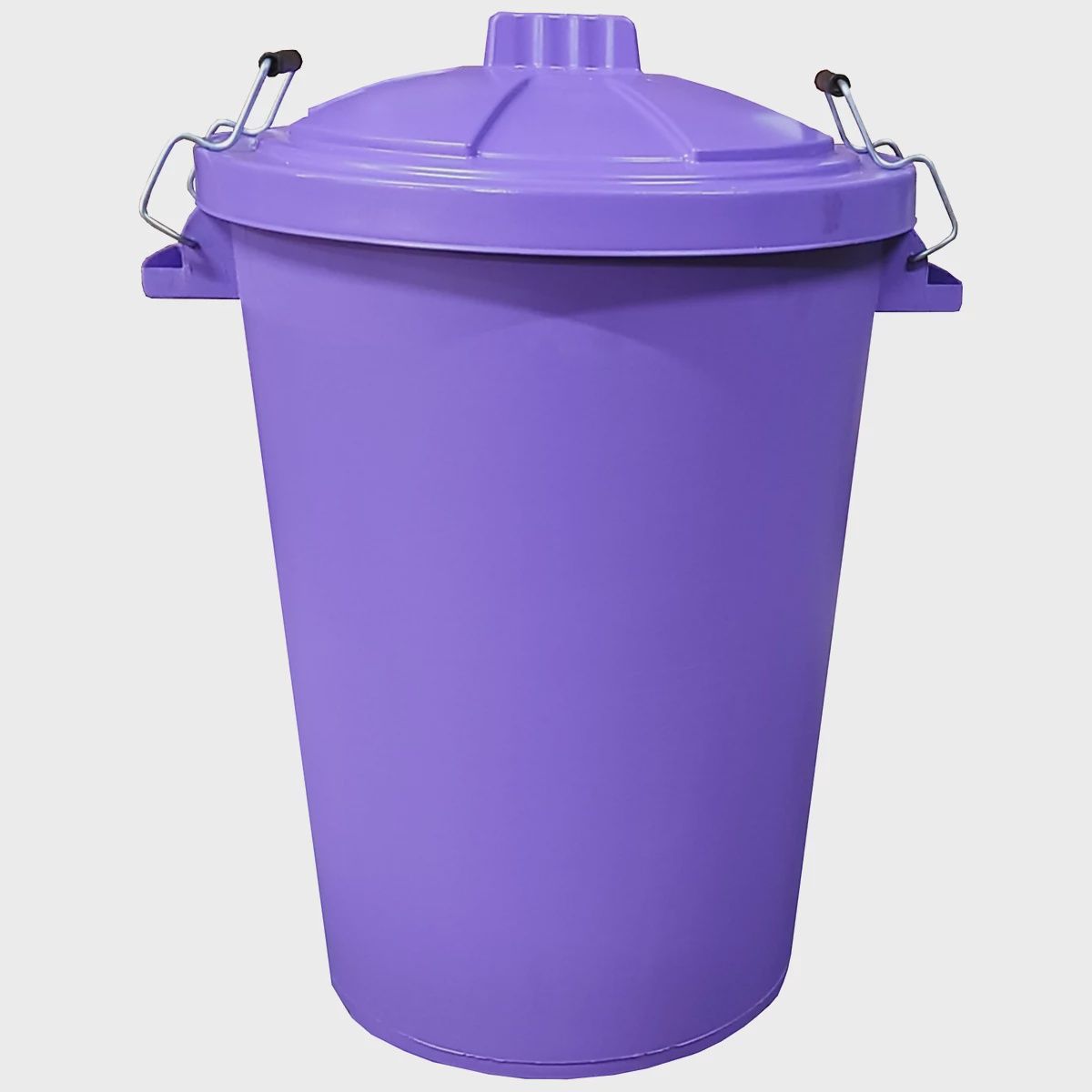 DUSTBIN WITH CLIP ON LID PURPLE 85L