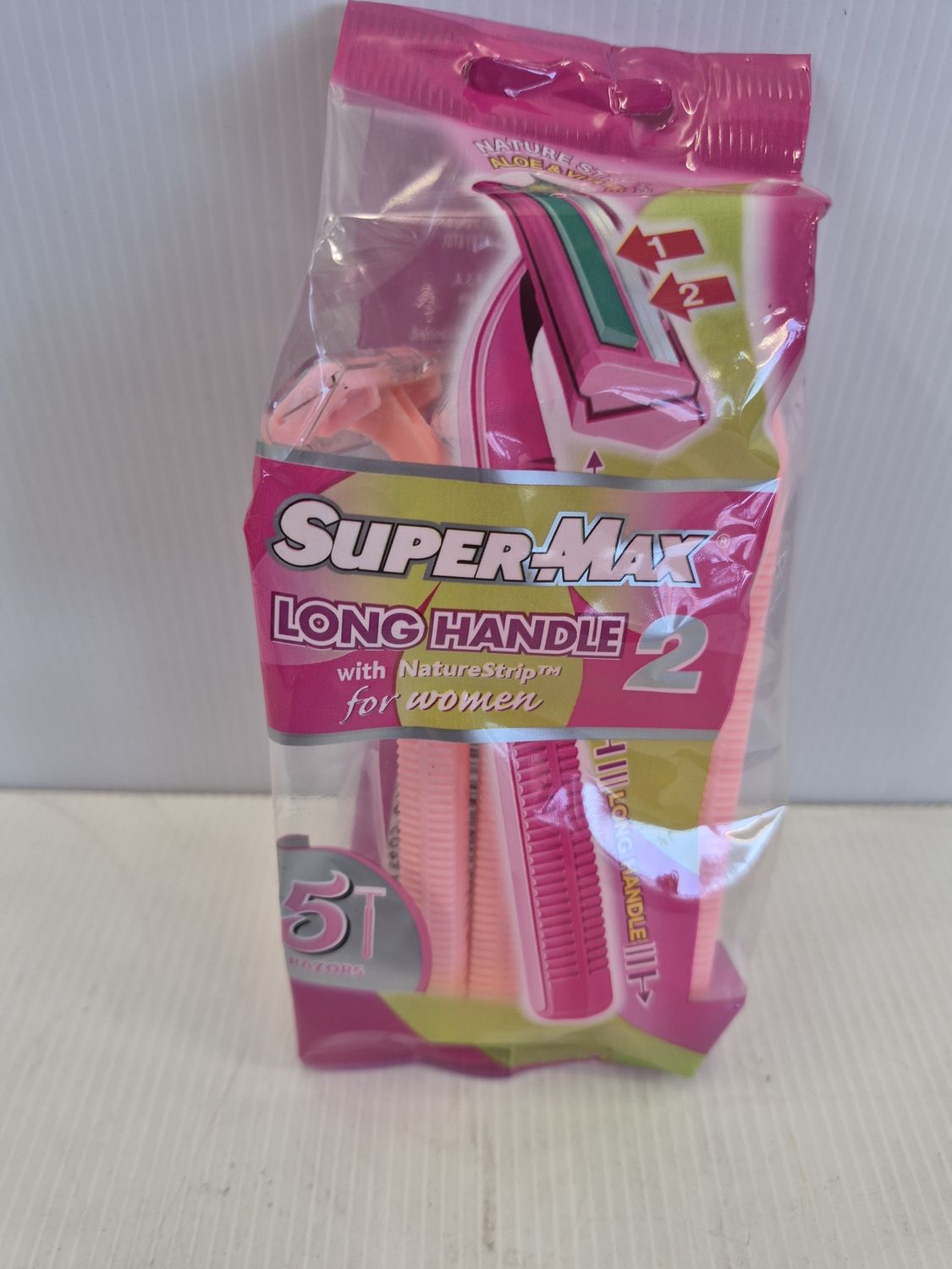 SUPER MAX LONG HANDLED RAZOR FOR WOMEN 5PK