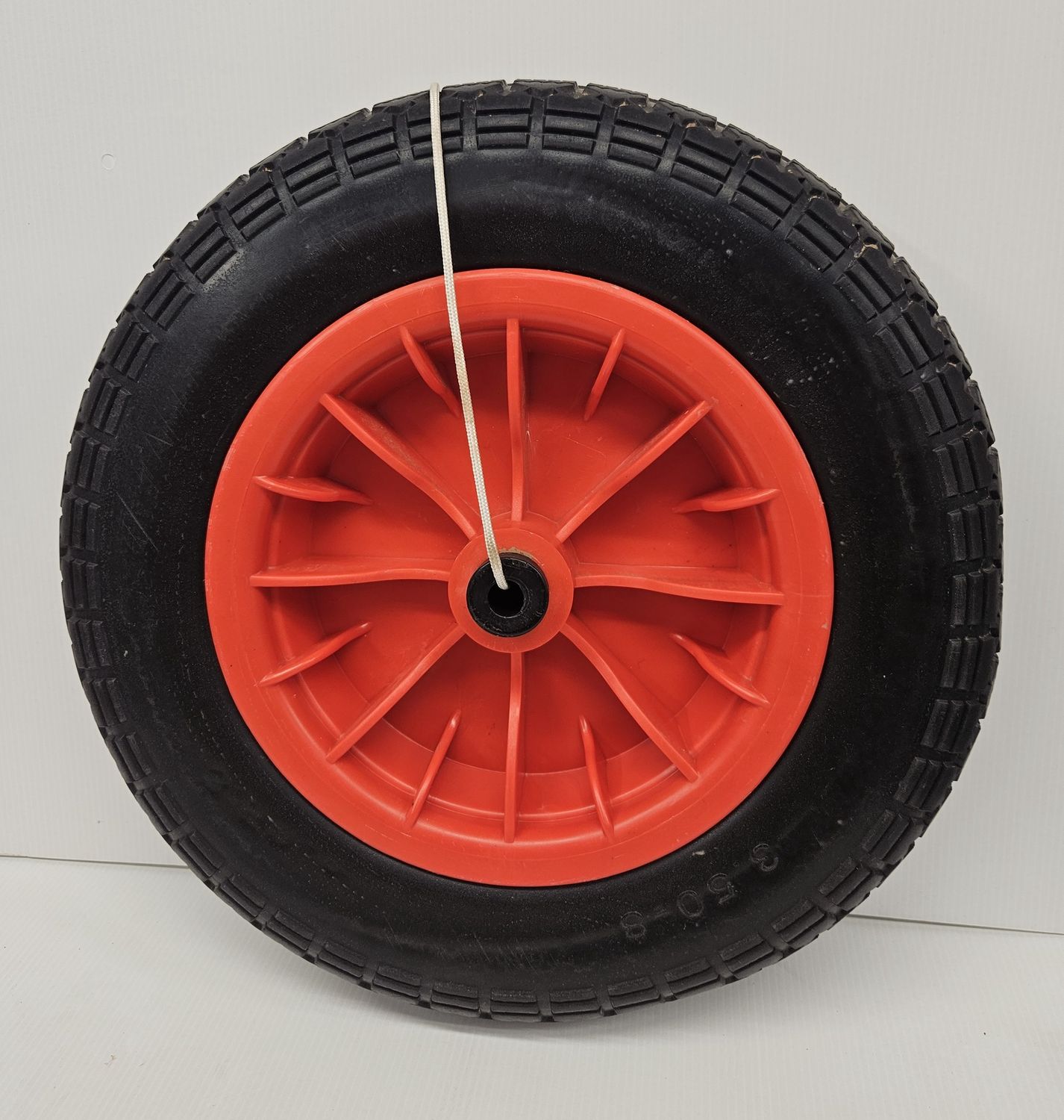 WHEELBARROW WHEEL 14" SOLID TYRE &amp; GROMIT