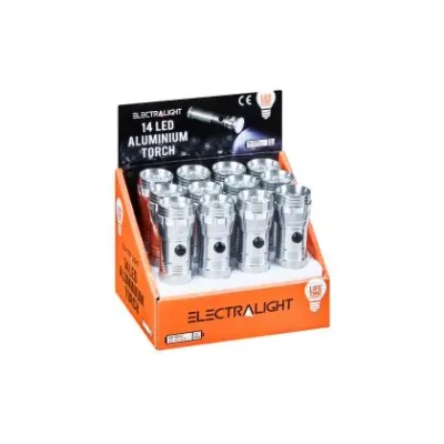 ELECTRALIGHT 14 LED ALUMINIUM TORCH, WITHOUT BATTERIES