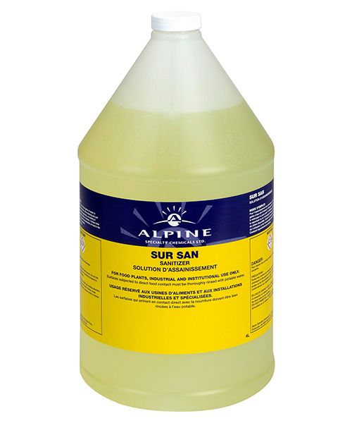SUR SAN SODIUM HYPOCHLORITE SANITIZING LIQUID - 4L (4/CS)