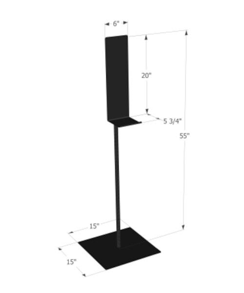 STAND FOR DISPENSER STEEL BLACK - 55" - 16 LB (7.2 KG)