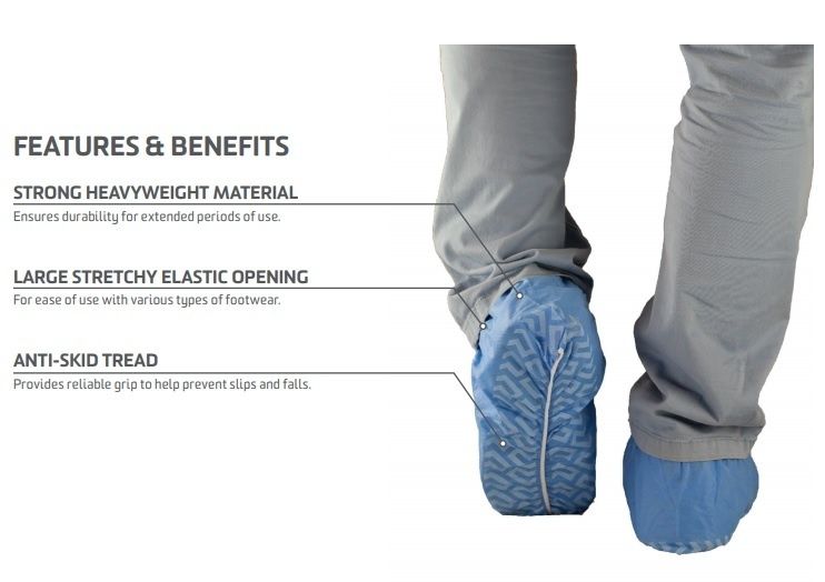 ANTI SKID SHOE COVERS BLUE XL - 500/BOX