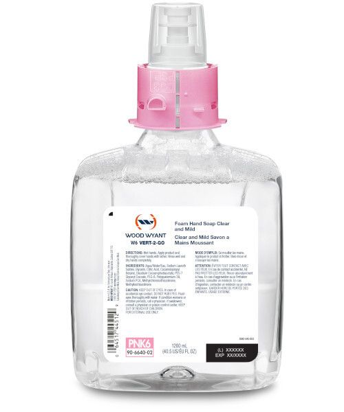 W6 WW VERT-2-GO FOAM HAND SOAP CLEAR AND MILD - 1200 ML (12/CS)